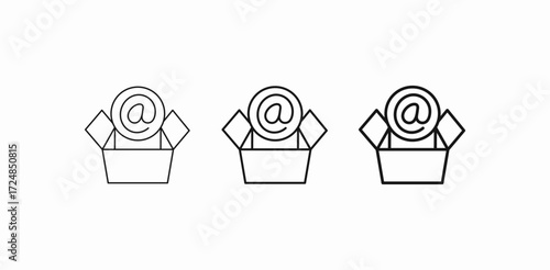 email inbox box icon sign vector