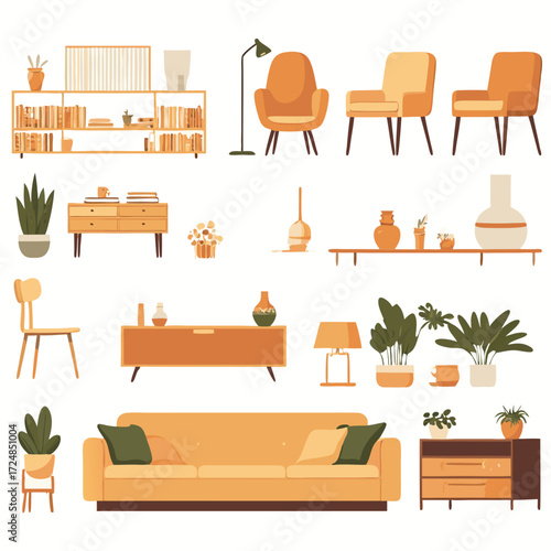 Home decor set illustrations