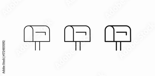 empty closed mailbox icon sign vector
