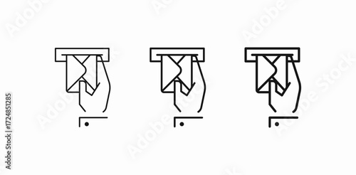 hand mail delivery icon sign vector