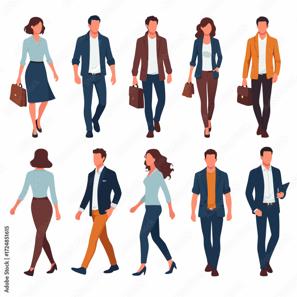 Obraz premium People walking in business outfits