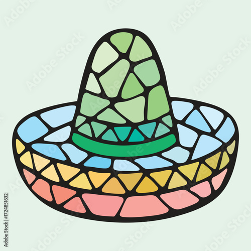 Mexican sombrero hat - a colorful piece of art, perfect for festivals, Cinco de Mayo celebrations, cultural events, and festive occasions.