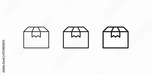 sealed delivery box icon sign vector