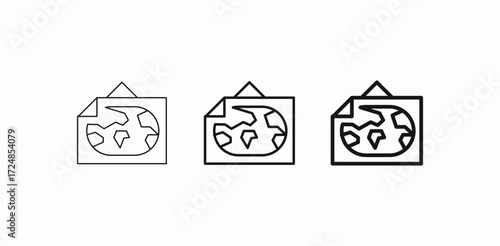 map planet location icon sign vector