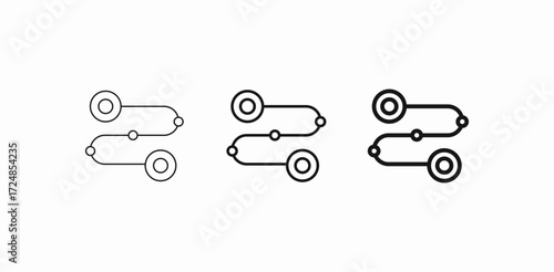multiple points path icon sign vector