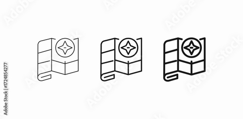 navigation map compass icon sign vector