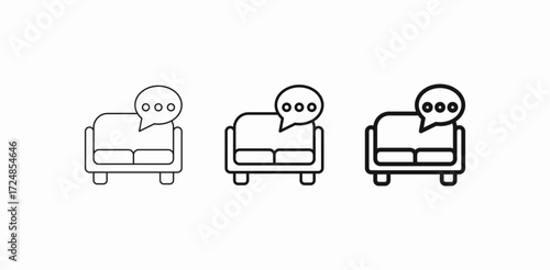 sofa chat icon icon sign vector