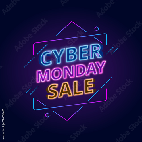 Cyber Monday Neon Modern Text Effect - Editable Live Text