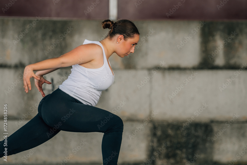 Fototapeta premium young woman doing sports outdoors