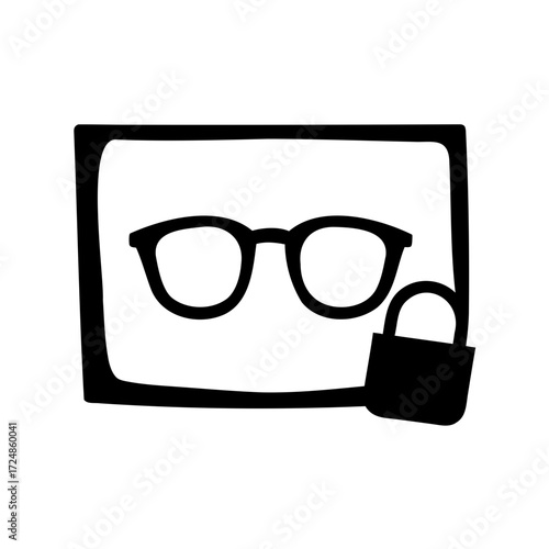 Secure Vision a concept of privacy and protection of sensitive data icon