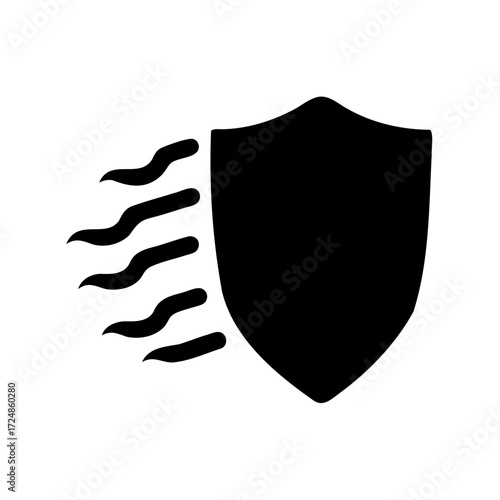 Dynamic Security Shield Symbolizing Swift Protection and Advanced Technology Solutions Vector Graphic