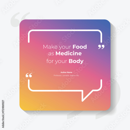 Gradient Bubble testimonial banner, quote, infographic. Social media post template designs for quotes. Empty speech bubbles, quote bubbles and text box