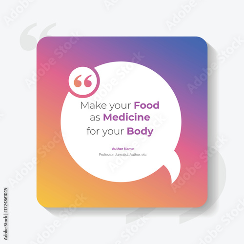 Gradient Bubble testimonial banner, quote, infographic. Social media post template designs for quotes. Empty speech bubbles, quote bubbles and text box