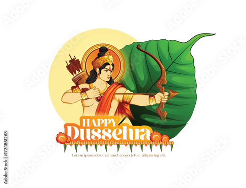 Dusshera vector art illustration Indian festival