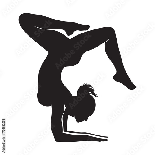 Vector Art Of A 2025 Yoga pose of a lady