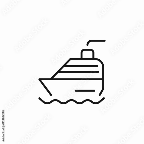 cruise ship ocean icon sign vector