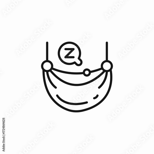 hammock sleep rest icon sign vector