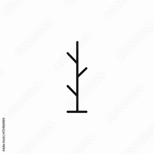 minimalist coat stand icon sign vector
