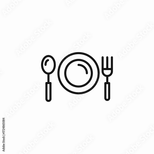place setting plate icon sign vector