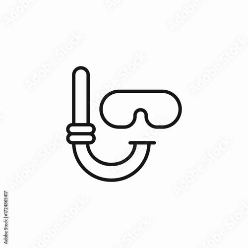 snorkeling gear underwater icon sign vector