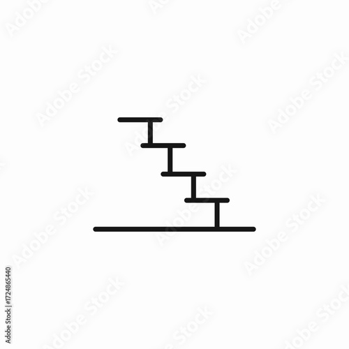 stairs going up icon sign vector