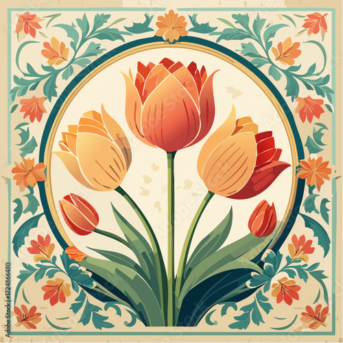 floral background with tulips