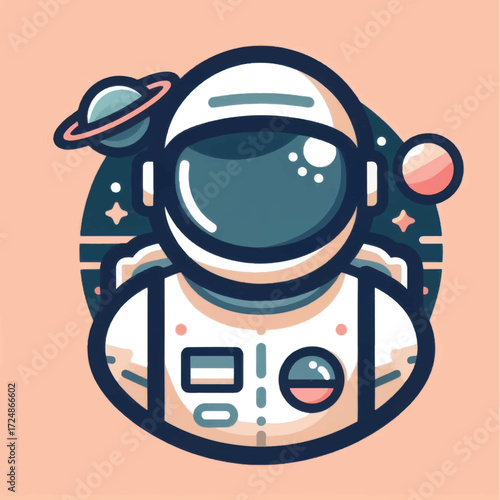Astronaut in spacesuit planetary exploration.