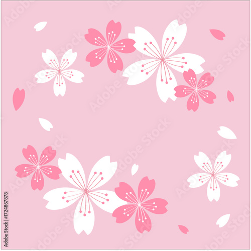 ベクターで書かれた桜