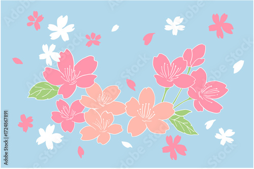 ベクターで書かれた桜