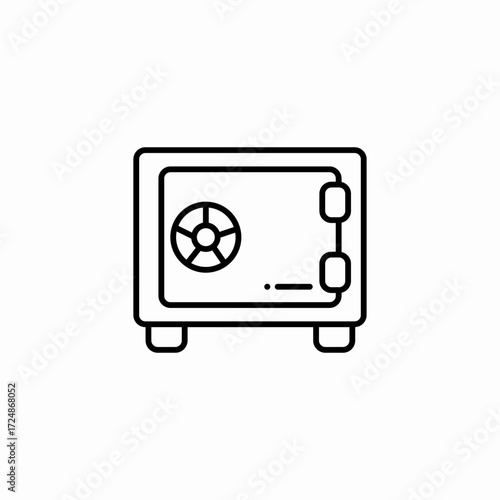 black square safe icon sign vector
