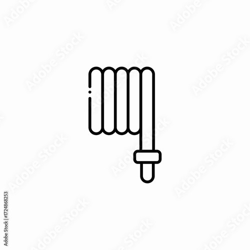 coiled fire hose icon sign vector