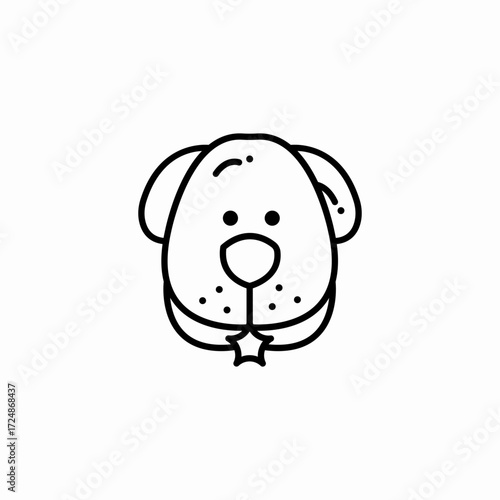 dog head collar icon sign vector