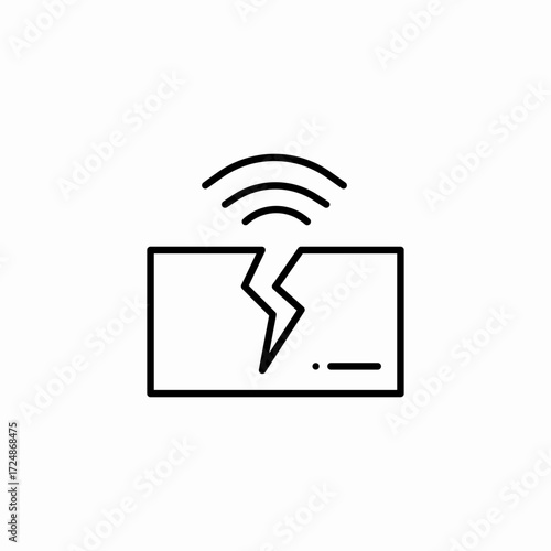 earthquake warning sign icon sign vector