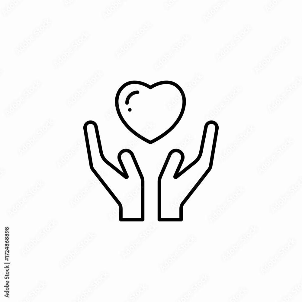 Obraz premium hands holding heart icon sign vector