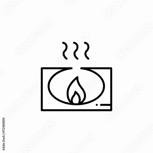 gas stove flame icon sign vector