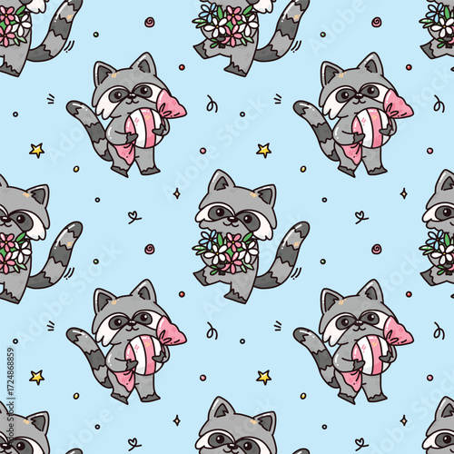 cute vector raccoon