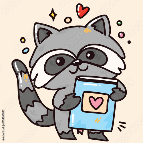 cute vector raccoon