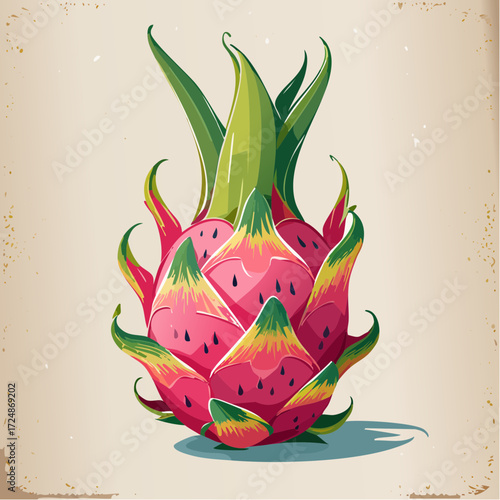 dragon fruit on a red background