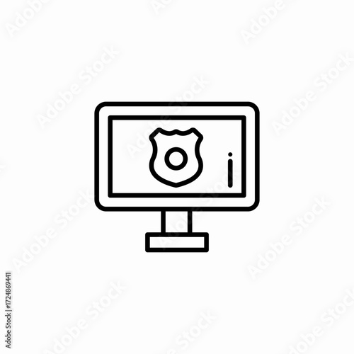 police database screen icon sign vector