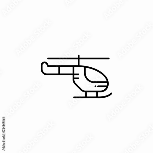 rescue helicopter flying icon sign vector