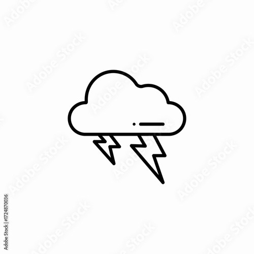 stormy cloud lightning icon sign vector