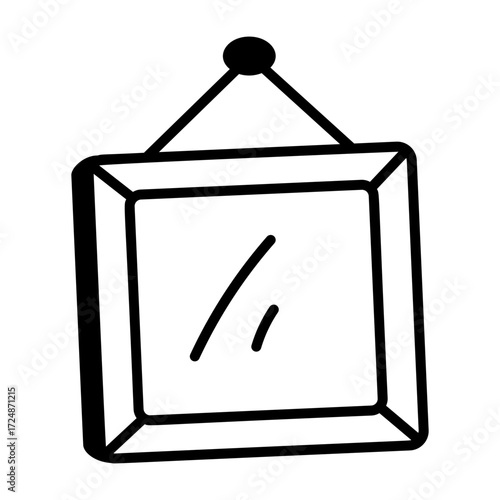 A hand drawn style icon showing hanging frame
