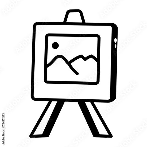 A doodle style icon showing painting
