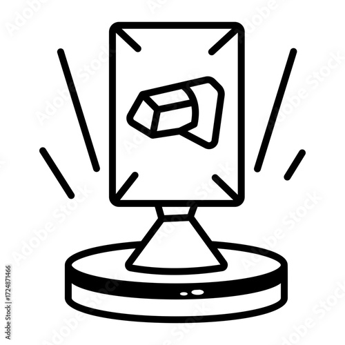  A hand drawn style icon showing a hologram art
