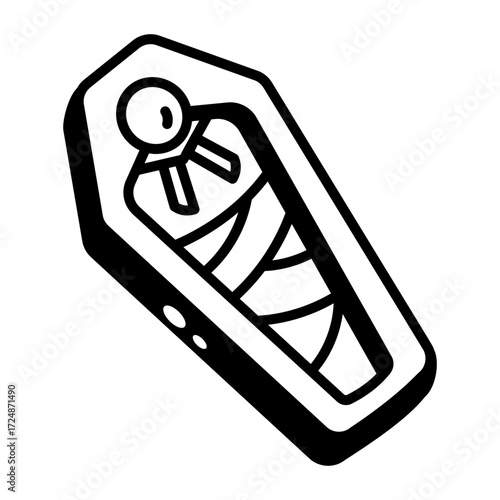 A doodle style icon showing a mummy
