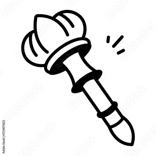 A drawing style icon showing a royal sceptre
