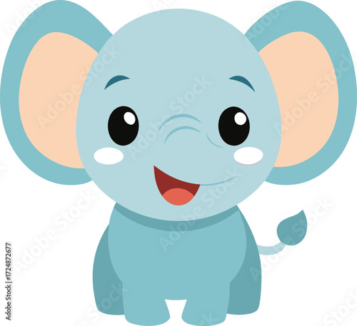 Adorable Baby Elephant Vector Illustration