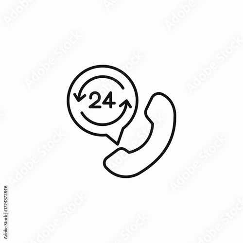 24 hour service icon sign vector