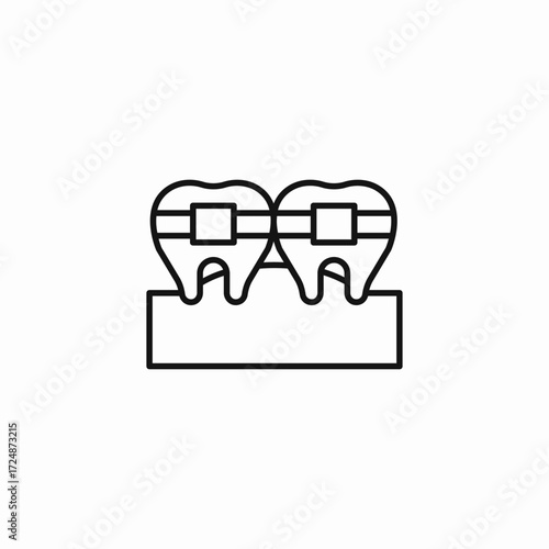 dental braces teeth icon sign vector