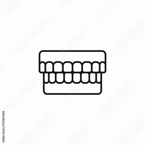 full set teeth icon sign vector